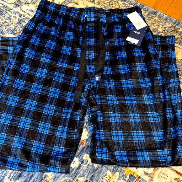 NWT IZOD Blue Men Drawstring Pajamas/PJs/Bottoms/Pants Sleepwear Loungewear MED - Picture 1 of 11